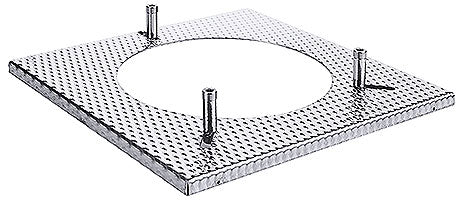 Metallplatte mit runder Öffnung.