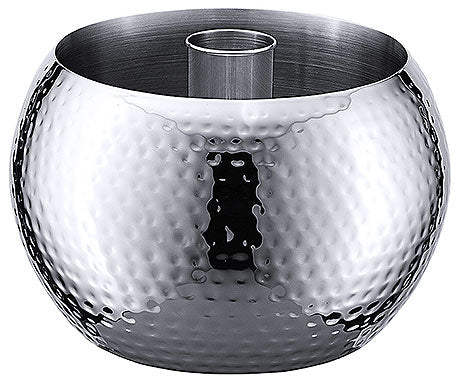 Silberne, gehämmerte Schüssel mit Einsatz.