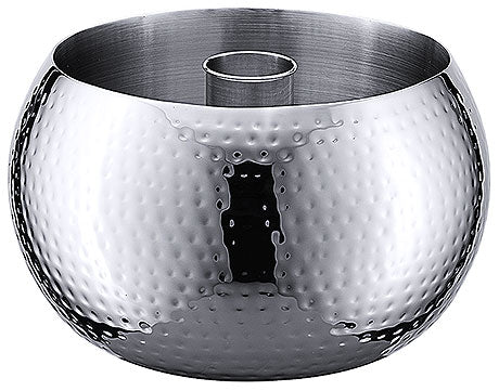 Silberne, gehämmerte Schüssel mit Einsatz.