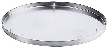 Runde, silberne Servierplatte, Metall.