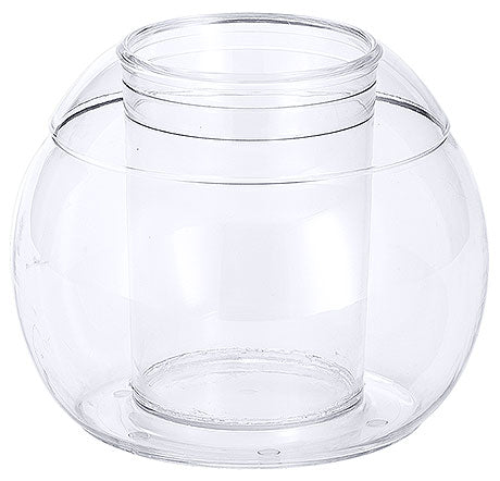 Transparenter runder Glasbehälter, leer.