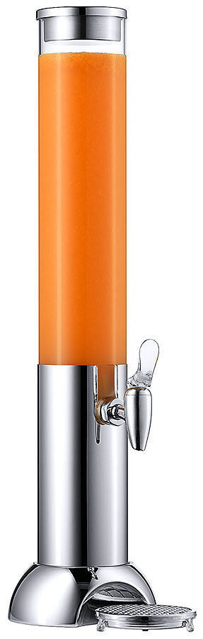 Getränkespender mit orangener Flüssigkeit.