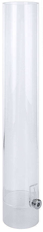 Transparenter Getränkespender ohne Deckel.