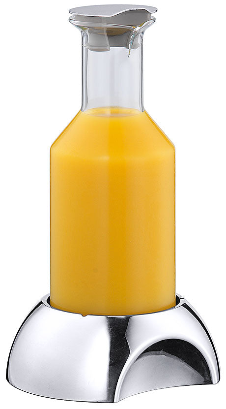 Saftkaraffe mit Edelstahlhalterung.