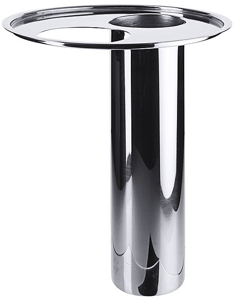 Silberner Flaschenkühler aus Edelstahl.