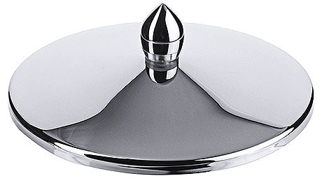 Silberner Deckel mit Griff.