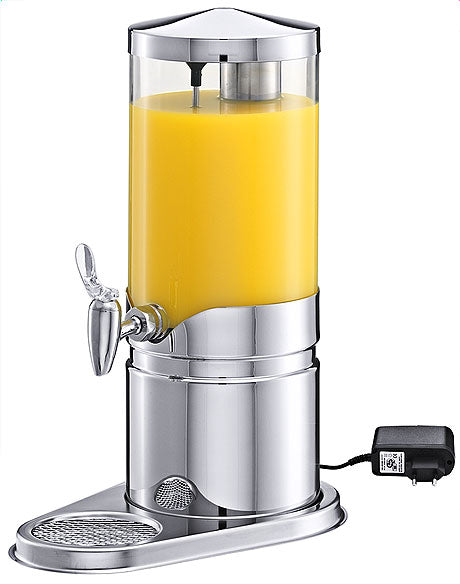 Saftspender aus Edelstahl mit Saft.