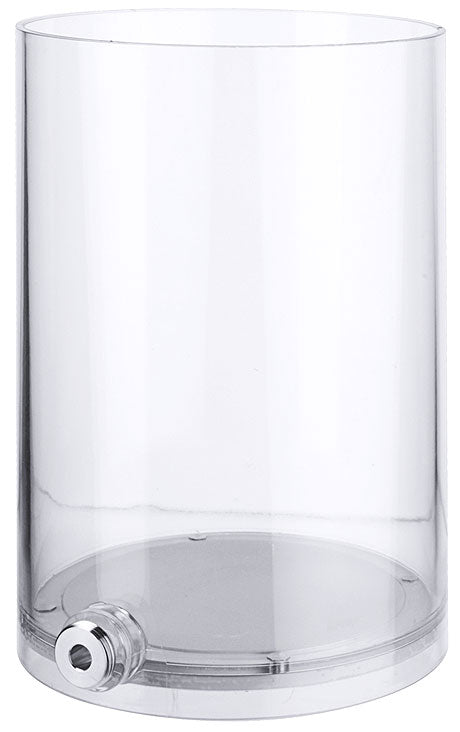 Transparenter Getränkespender ohne Deckel.