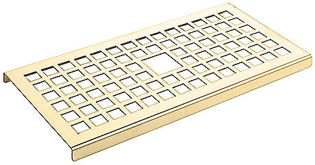 Goldenes Gittertablett mit Aussparung.
