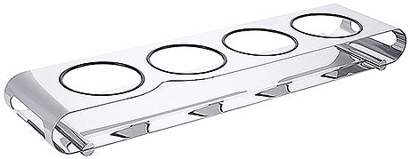 Transparenter Flaschenhalter mit vier Öffnungen.