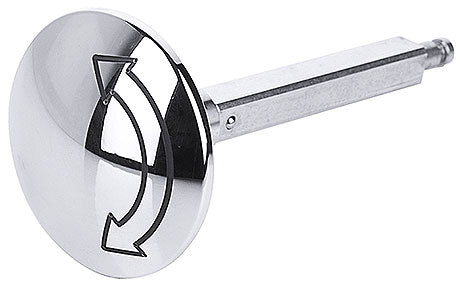 Metallischer Deckel mit Pfeilen.