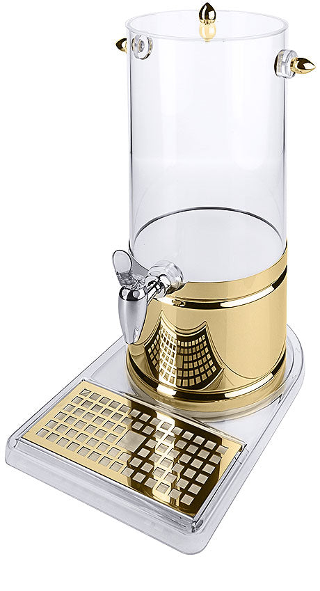 Getränkespender mit goldenen Akzenten.
