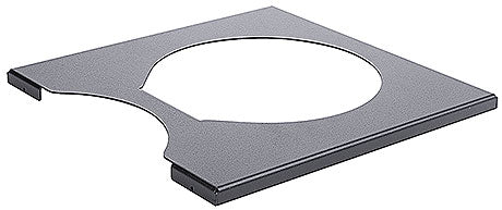 Metallplatte mit rundem Ausschnitt.