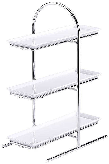 Dreistöckige Etagere aus Metall.