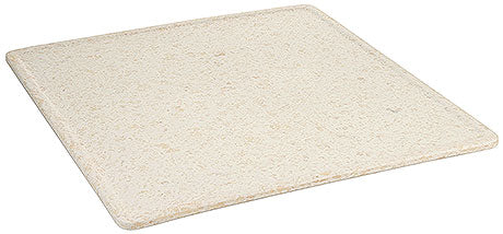 Quadratische, beige Servierplatte.