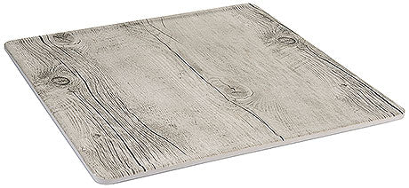 Holzoptik-Tablett, quadratisch, grau.