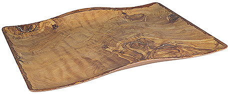 Holztablett mit natürlicher Maserung.