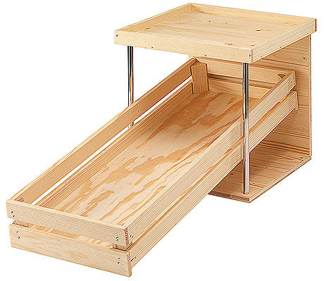 Holzdisplay für Gastronomieprodukte.