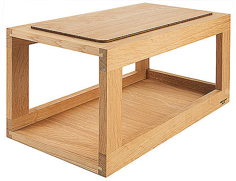 Holzdisplay für Gastronomieprodukte.