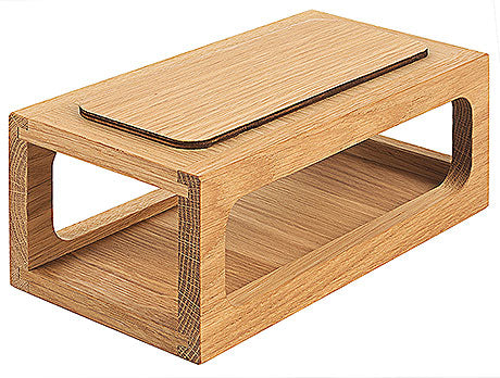 Holzdisplay für Gastronomie-Präsentation.
