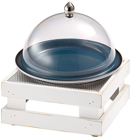 Glockenhaube auf Holzständer.