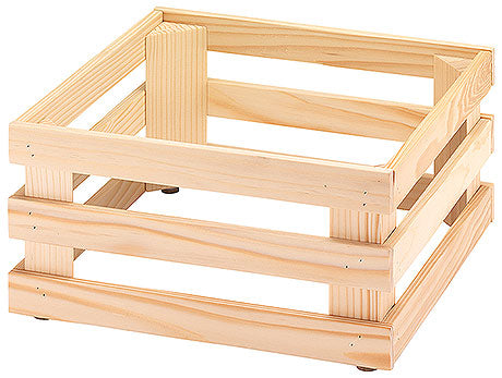 Holzkiste für Gastronomiebedarf.