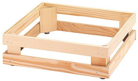 Holzrahmen für Buffetpräsentation.