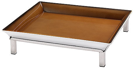 Rechteckige Servierplatte mit Beinen.