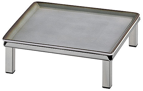 Erhöhte quadratische Servierplatte, Metall.