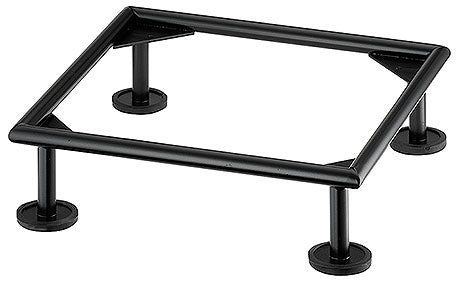 Schwarzer Buffetständer mit vier Beinen.