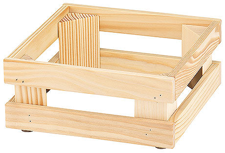 Holzkiste für Gastronomiebedarf.