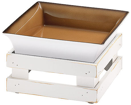 Schale in Holzgestell, Gastronomiebedarf.