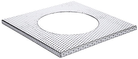 Quadratische, perforierte Metallplatte, rund.