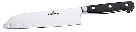 Santokumesser mit schwarzem Griff.