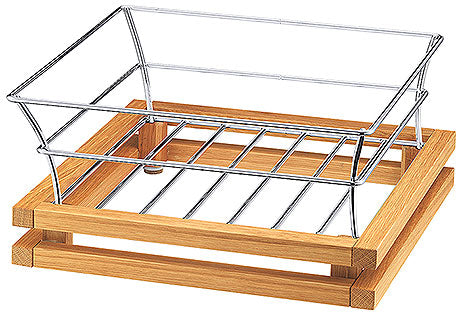 Holz- und Metallkorb für Buffet.