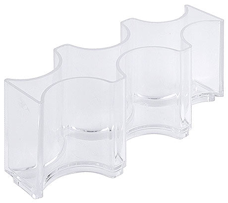 Transparenter, dreifacher Flaschenhalter.
