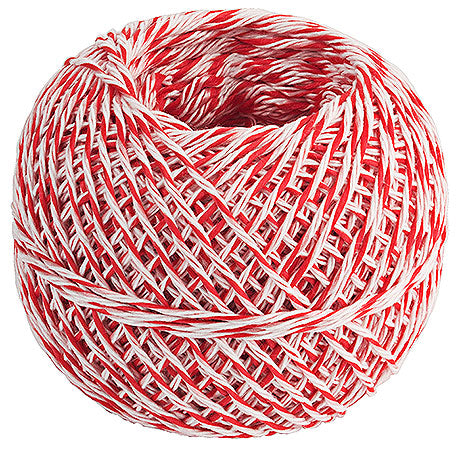 Rotes und weißes Küchengarn.
