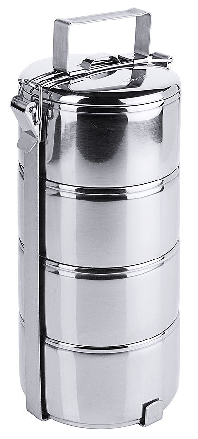 Edelstahl-Tiffin-Box mit Griff.