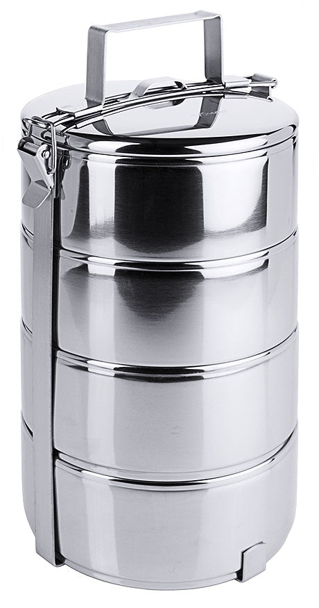 Edelstahl-Tiffin-Box mit Griff.