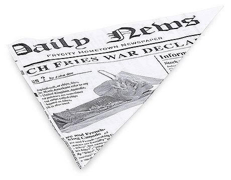 Zeitungskegel mit Pommes Frites.