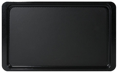 Schwarzes Tablett für Gastronomiebedarf.