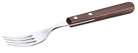 Gabel mit Holzgriff, isoliert.