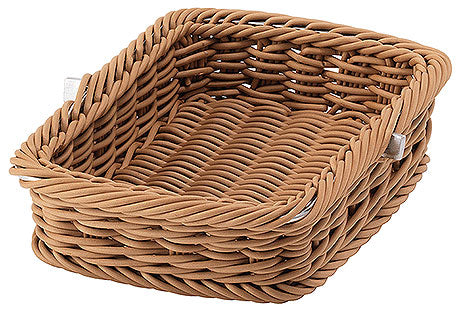 Brauner geflochtener Brotkorb leer.