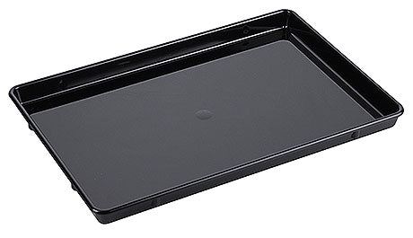 Schwarzes Tablett für Gastronomiebedarf.