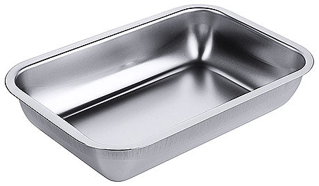 Edelstahl-Gastronormbehälter für Küche.