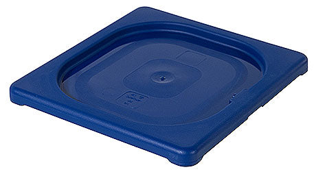 Blauer Kunststoffdeckel für Behälter.