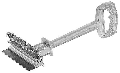 Grillreiniger mit Bürste und Schaber.