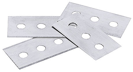 Vier gelochte Metallklingen übereinander.