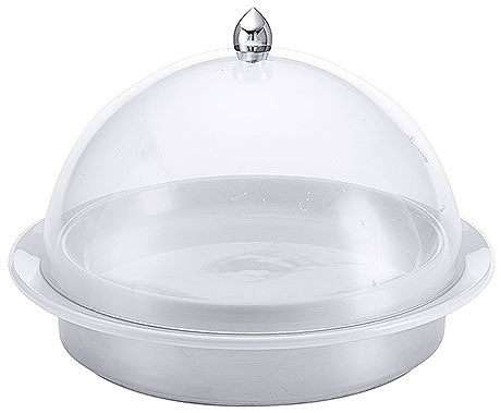 Transparente Abdeckhaube auf Teller.