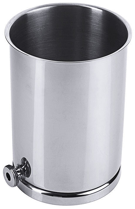 Edelstahl-Eimer mit Fußpedal.